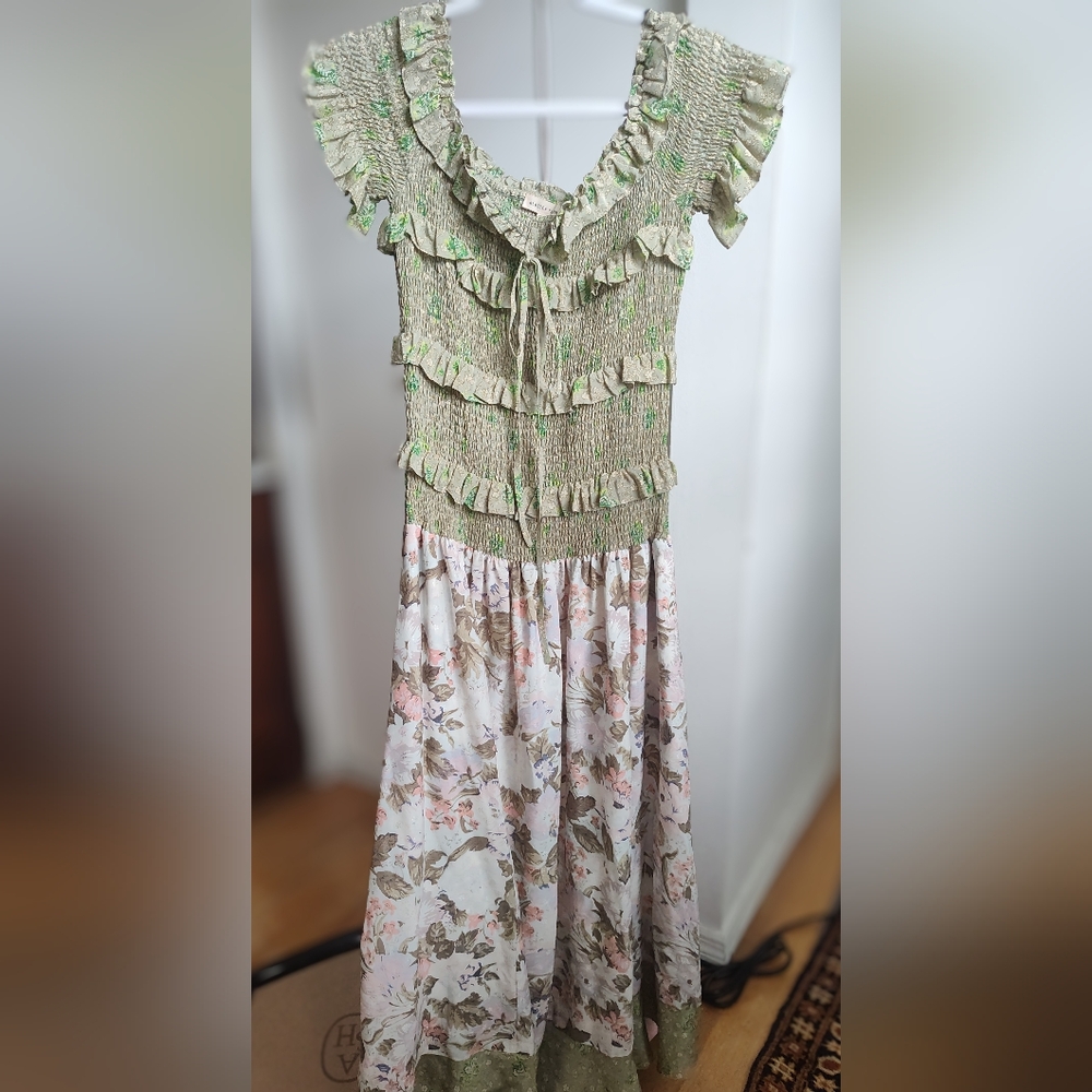 Rebecca Taylor Long 100% Silk Dress Size 8